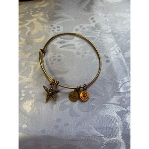 Alex and Ani Rafaelian Gold Starfish Charm Bangle Bracelet